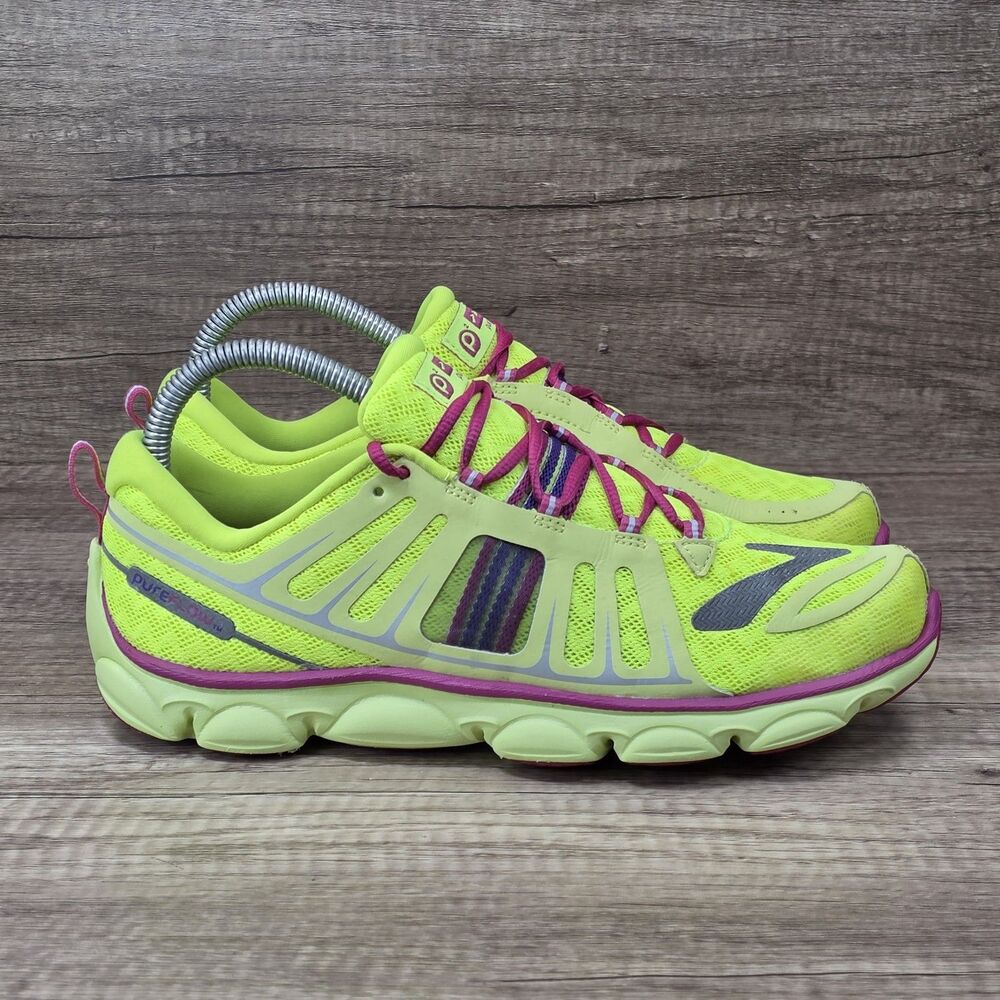 Brooks Pure Flow P2 Men's Size 6D Fluorescent Yellow Pink Shoes 1400111D846